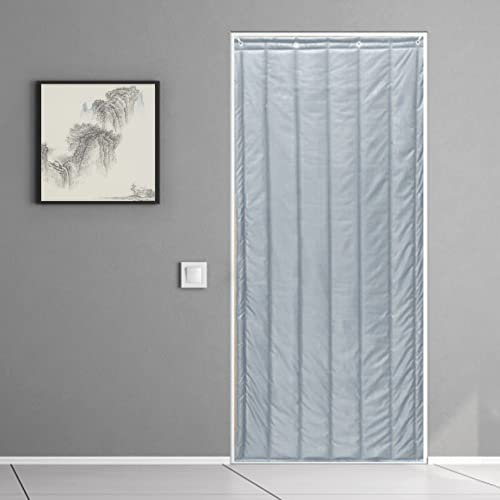 Rideau de porte thermique isolant anti-bruit coupe-vent pour chambre à coucher, cuisine, sous-sol, porte en verre, 70 x 200 cm (l x H)