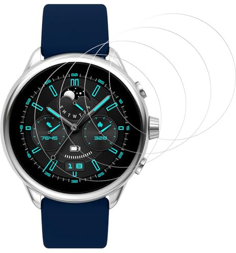 IQShield Verre Trempé pour Fossil Gen 6, Haut Définition Protection écran, Vitre Protection de Anti Rayures, Sensible au Toucher, Sans Bulles, 4 Pièces