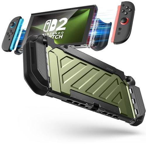 SUPCASE Funda para Nintendo Switch 2 2025 [UB Pro] [Protección de Grado Militar] [Compatible con Mandos Joy-con Magnéticos] Accesorio Protectora Integrada Acoplable Case para Nintendo Switch 2-Verde