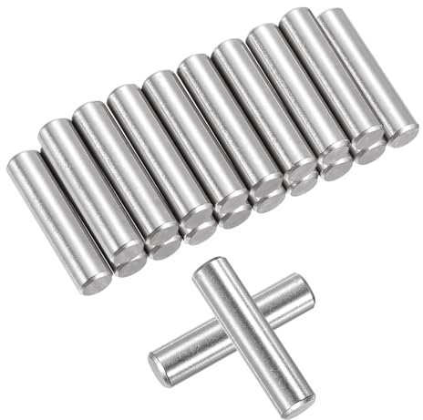 QUARKZMAN 50 Stück 6mm x 25mm Regalbodenträger, Regalstifte Zylinderstift, Verstellbare Regalbodenhalter Bodenträger Edelstahl Silber (0,23 x 0,98 Zoll)