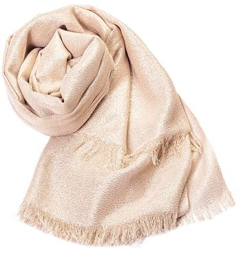 MAPIMANIA ​Étole Femme Mariage Chic couleur pêche-or, Châle Élégant 195x90 cm, Foulard Léger pour Robe de Soirée, Accessoire de Cérémonie Été