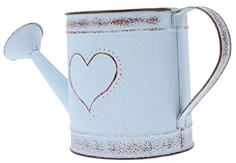 JOINPAYA Regadera De Jardín De Hierro Vintage para Flores y Plantas, Decoración De Jardín y Hogar, Capacidad Mediana, Diseño Relieve Corazón Redondo, Herramienta Multifuncional para Jardinería