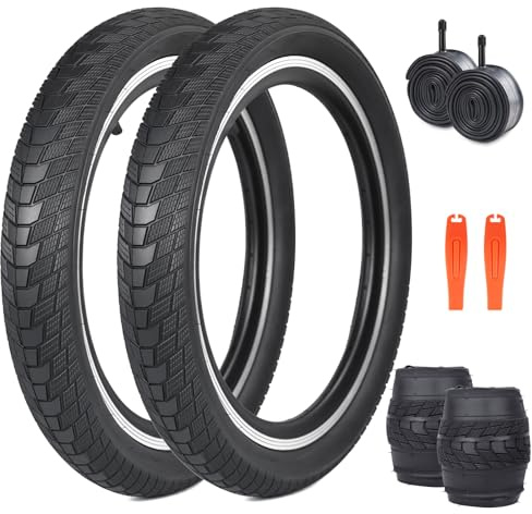 ZUKKA 2Pcs Faltbarer Reifen 20/24/26/27.5x2.40 Mantel und 2Pcs 20/24/26/27.5 Zoll Schlauch AV35mm Ventil für Kinderfahrrad, MTB Mountainbike, MX Freestyle Pendlerfahrrad