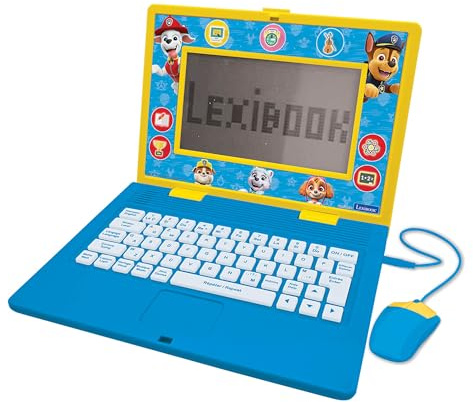 Lexibook - La Pat' Patrouille - Ordinateur Éducatif Bilingue Français/Anglais, Jouet pour Enfants, 170 Activités pour Apprendre, S'amuser et Jouer du Piano, Grand écran - JC599PAi1LXB