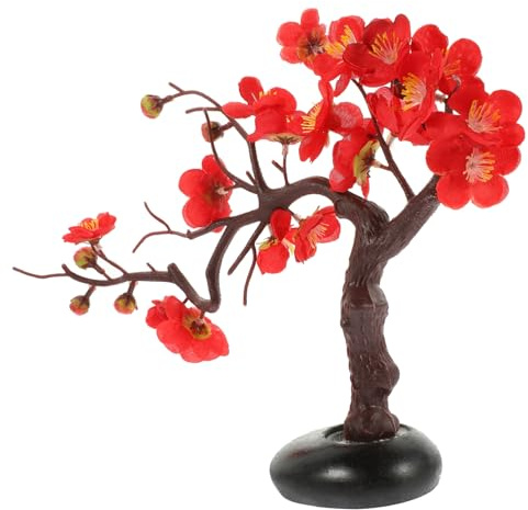 JECOMPRIS Pflaumenblüte Deko Blume aus Kunststoff für Teller und Sushi | Rot, für Restaurants und Japanische Speiselokale, Kreative Form, Realistische Optik, Foto Requisite