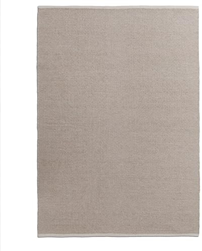 Steffensmeier Handweb Teppich Amsterdam | Wolle, Hellbraun, handgewebt, Größe: 200x300 cm Wohnzimmer und Schlafzimmer