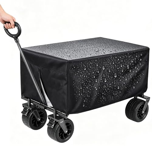 Bollerwagen Regenschutz 97x51x56cm,Universal Schutzhülle Handwagen | 210D Oxford Handcart Abdeckung, Outdoor Faltbare Wagon, Gartenwagen Wasserdicht zum Staubschutz Sonnenlicht Schnee