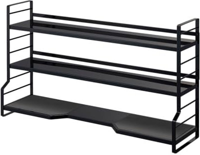 YAMAZAKI Home Stabiles, stehendes Küchenregal/Gewürzregal | Stahl | Arbeitsplattenregal, Einheitsgröße, Schwarz