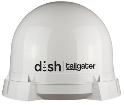 KING DT4450 DISH Tailgater Bundle - Antena de TV satélite portátil y montada en el techo y receptor DISH Wally HD, satélites de arco blanco, occidental y oriental