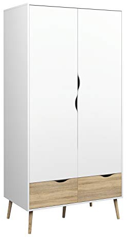 Furniture To Go | Oslo Wardrobe 2 Doors 2 Drawers in White and Oak