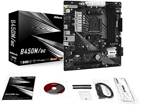 Asrock B450M/AC AM4 B450 Motherboard
