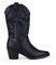 BOSANOVA Stivale in stile cowboy con dettagli di cuciture decorative a tono sulla canna, tacco 5,5 cm e chiusura con zip laterale. Scarpe da donna, Nero , 36 EU