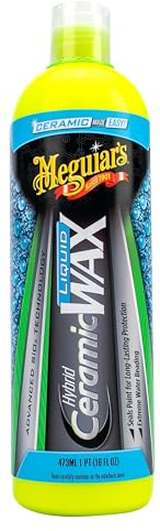 Meguiar's Hybrid Ceramic Liquid Wax, Shield Your Paint with a Residue-Free Liquid Car Wax with Advanced SiO2 Hybrid Technology and Long-Lasting Water-Beading Protection, 16 Oz Bottle