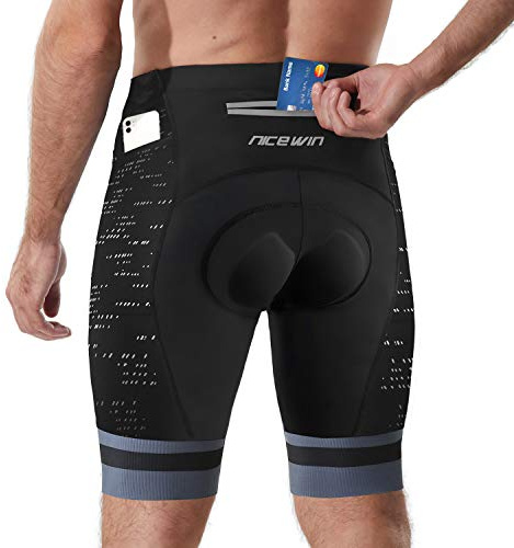 NICEWIN Short de cyclisme pour homme avec rembourrage 3D - Séchage rapide - - Taille XL