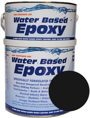 Damp Proof Epoxy Resin Water Based Paint for Garages, Walls, Basements and Tanks - 5L (Black)