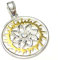 Anhänger Silber vergoldet, Motivanhänger  Kraft der Sonne  Sterlingsilber, echter Mondstein, Schmuck Damen