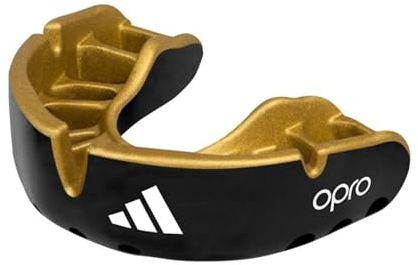 adidas Mundschutz für Erwachsene, Boxen, Rugby, Hockey, MMA, Kampfsport, OPRO Gold (schwarz, Senior)