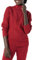 Amazon Essentials Women's Winter Long-Sleeve Jumper, Soft-Touch Funnel Neck Cable Knit, Dark Red, L