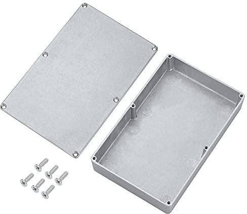 DaierTek 1590D Gitarren-Effektpedal-Gehäuse, Druckguss-Metall, Aluminium, 188 mm x 120 mm x 56 mm Gehäuse-Größe
