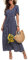 GRECERELLE Womens Summer Maxi Boho Beach Dress Floral Print Dress V Neck Short Sleeve Drawstring High Waist Flowy Long Midi Dresses (Polka Dots Navy Blue, XXL)