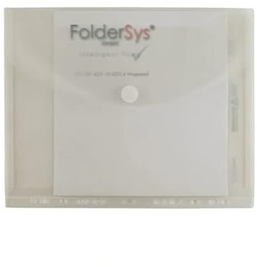 Foldersy 10x FolderSys FolderGreen Sichttasche A4 mit Dehnfalte und Abheftrand - 100% Recycling-PP, mit Klettverschluss 40709-00