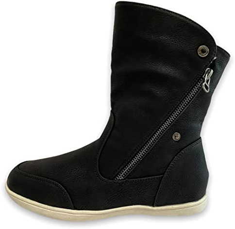 Pogolino Damen Stiefeletten warm gefüttert - Stiefel Boots mit Reißverschluss - Schuhe Winter Schneeschuhe Outdoor Women ST854