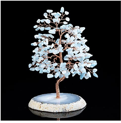 KIZQYN Money Tree Natürlicher Kristall Lucky Tree Fortune Bonsai-Baum Achat Unterseite Handgemachte Handwerk Home Decoration Shop Eröffnungsgeschenk 6,3 Zoll Feng Shui Decor Tree (Size : E)