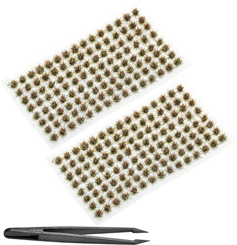 208 Stück statische Grasmodelle, Grasbüschel Eisenbahn Kunstrasen Miniaturgras Tuft Gelände Kit für DIY Modelleisenbahn Feengarten Diorama Landschaft (Set D)