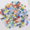 Yatinkim Glass Mosaic Tiles for Crafts Colorful Stained Glass Mosaic Pieces Iridescent Bulk Square Flat Mirror Tile Kits for Adults 160pcs Crystal Picture Frames DIY Kit