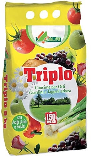 AL.FE TRIPLO CONCIME PER ORTI, GIARDINI E TAPPETI ERBOSI 5KG AL.FE CONCIME