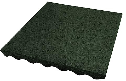 Fallschutzmatte| 50x50 cm | 43 mm Starke Sicherheitsmatte | Stoßdämpfende Gummimatte | rutschfest und Robust | Geeignet für Spielplätze, Fitnessräume, Outdoor-Bereiche (Grün 50x50x4,3cm)