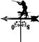 EICOFF Exquisite Metall-Wetterfahne, Ornament, Wetterfahne, Jäger-Silhouette, Edelstahl, Gartenstecker, Wetterfahne, Messwerkzeuge, Windrichtungsanzeiger, Wetterhahn, 35 x 50 cm