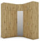 e-Meblast - 3-teilige Eckschrank - 189x240x54 cm - Mit Spiegel - Schlafzimmer, Wohnzimmer Eck Ecke Eckeschrank - 20 Einlegeböden - 4 Schubladen - 3 Kleiderstange - Schrank - PVC-Kante - Artisan Eiche