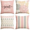 Artoid Mode Dalie Federe Confezione da 4, Quadrate per Cuscino, Divano, Sedia, Camera da Letto 50 x 50 cm Rosa
