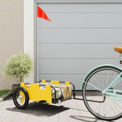 INLIFE Fahrradanhänger Gelb Oxford-Gewebe und Eisen,6 KG,94162