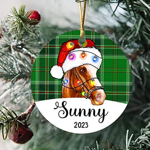 Christbaumschmuck Keramik Weihnachtsanhänger Anhänger Weihnachtsbaumschmuck Hängende Ornamente Weihnachtsdeko Pferd, Personalisiertes Tier 2023, Individuelle Pferdegeschenke Für Pferdeliebhaber,