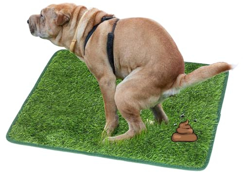 Qcwwy Dog Grass Pee Pads, Artificial Grass Rug Turf for Puppy Potty Training Washable Grass Mat Pee Grass Reusable Dog Potty Training Rug Mat for Indoor Outdoor