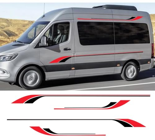 4pcs Auto Lange Streifen Aufkleber, für M=ercedes B=ENZ Sprinter W906 W903 Tuning-Zubehör Camper Van Wohnmobil Auto Vinyl Aufkleber