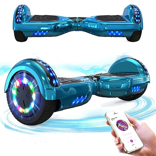 RCB Hoverboards 6,5 Zoll Skateboard Kinder und Jugendliche Hoverboards mit Bluetooth - Led Licht Segway mit Leistungsstarkem Motor Geschenk für Kinder