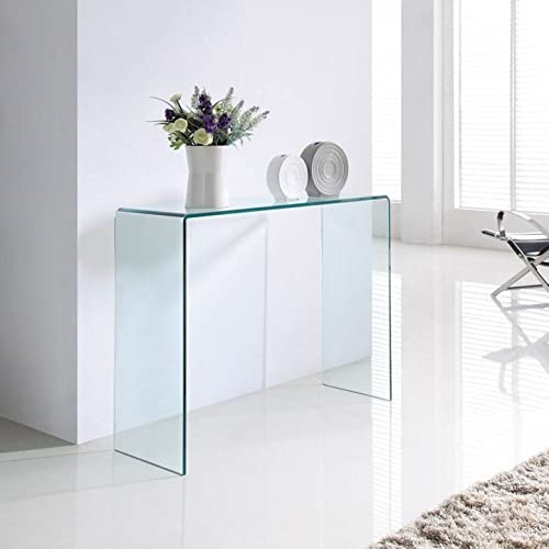 Mesa Consola Mesa Consola Cristal Grande Mesa Consola de Pasillo de Vidrio Curvo Mesa Consola de Vidrio Templado