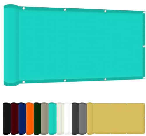 Sun Segel Sonnensegel 90 x 250 cm PES Windschutz Sonnenschutz Strand Uv-Schutz-Polyestergewebe mit Seil Beschattungsnetz für Pool Schwimmbad Und Gewächshaus, Himmelblau