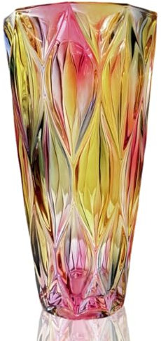 Grand vase coloré en verre de cristal décoratif coloré pour la maison, la décoration de mariage, les centres de table, les fêtes