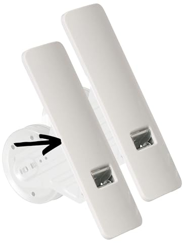 Rollwin 2X Blende für Rolladen Gurtwickler Unterputz 165mm bis 185mm Lochabstand anpassbar für Mauerkasten mit Gurtwickler Blende zum Clippen Weiß ohne Gurt für 23mm Rolladengurt geeignet für Wickler