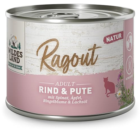 WILDES LAND – Lachs | Nassfutter mit extra hohem Fleischanteil und natürlichen Zutaten für ausgewachsene Hunde. Alleinfutter ohne Zusatzstoffe in der Dose | 6x180g Lachs