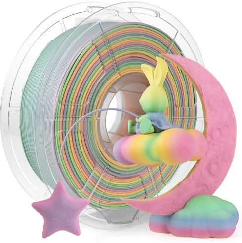 IEMAI Matte PLA Filament 1.75mm 1Kg, High Speed Regenbogen Matte PLA 3D Drucker Filament, Maßgenauigkeit +/- 0,02 mm