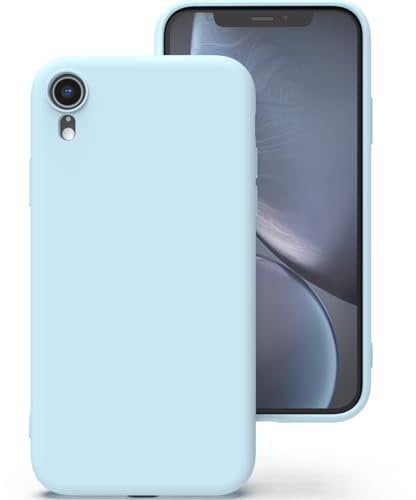 Zuvirelx Glatte Silikon hülle für iPhone XR, Staubbeständig, Slim, Taschentauglich Handyhülle Cover Case für Apple iPhone XR - Eisblau