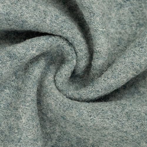 Weicher Walkloden | Walkstoff | MERINO | 100% gekochte Schurwolle | Meterware | ab 50 cm (mint melange)