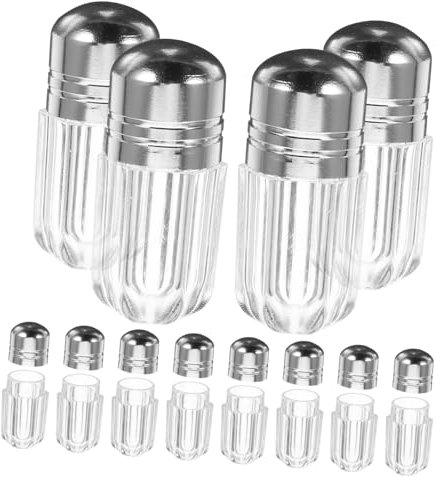 TOBBOMEY 20stücke Mini Kunststoff Flaschen Leere Reisetablettenflaschen Transparente Tablettendose Mit Verschluss Reisebehälter Für Kapseln Süßigkeiten