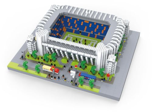 Architecture Model To Build With Mini Blocks, Realistic Football Field Design. World Elite Stadiums Collection. Football Stadium In Madrid, Spain.