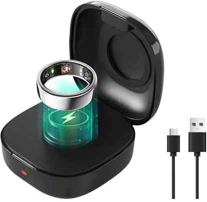Charging Case Compatible with Oura Ring Gen3 Charger Small Portable Travel Charging Box, Tragbares kabelloses Ladegerät für Oura Ring 3 Heritage/Horizon (Size 9)